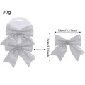 Sparkling gold & white diamond bow pendant holiday tree decor living room