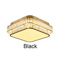 Square gold crystal led ceiling lamp for living room