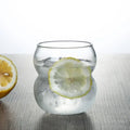 Stacked ribbed glass cold brew coffee cup kitchen tumbler