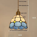 Stained glass cube led pendant lamp for bedroom with walnut wood