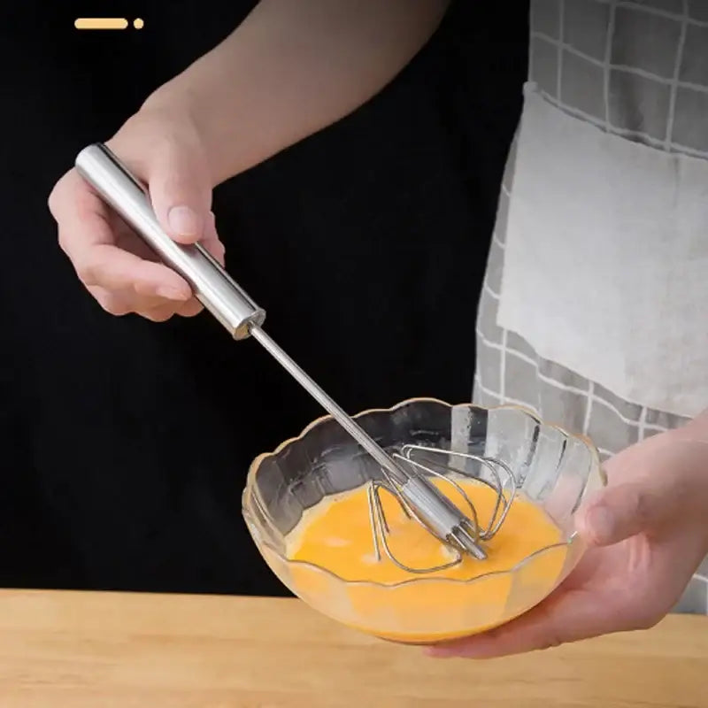 Stainless steel hand pressure egg beater kitchen whisk mixer