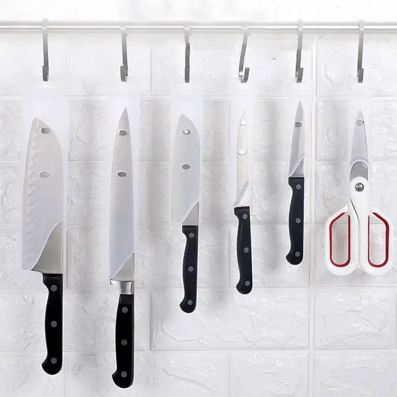 Stainless steel knife scabbard set with clear sheaths – kitchen