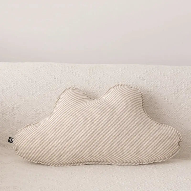 Striped beige & cream corduroy decorbites cloud star kids bedroom pillow