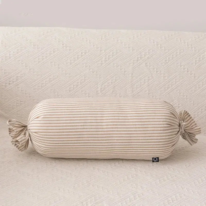 Striped beige & cream corduroy decorbites cloud star kids bedroom pillow