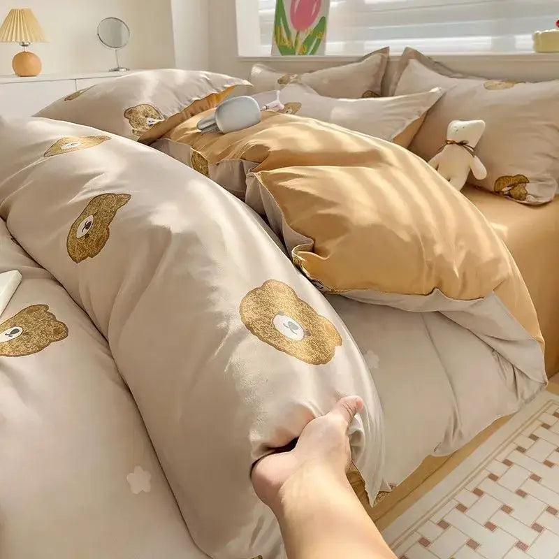 Celestial abstract cream quilted summer bedding set bedroom decor