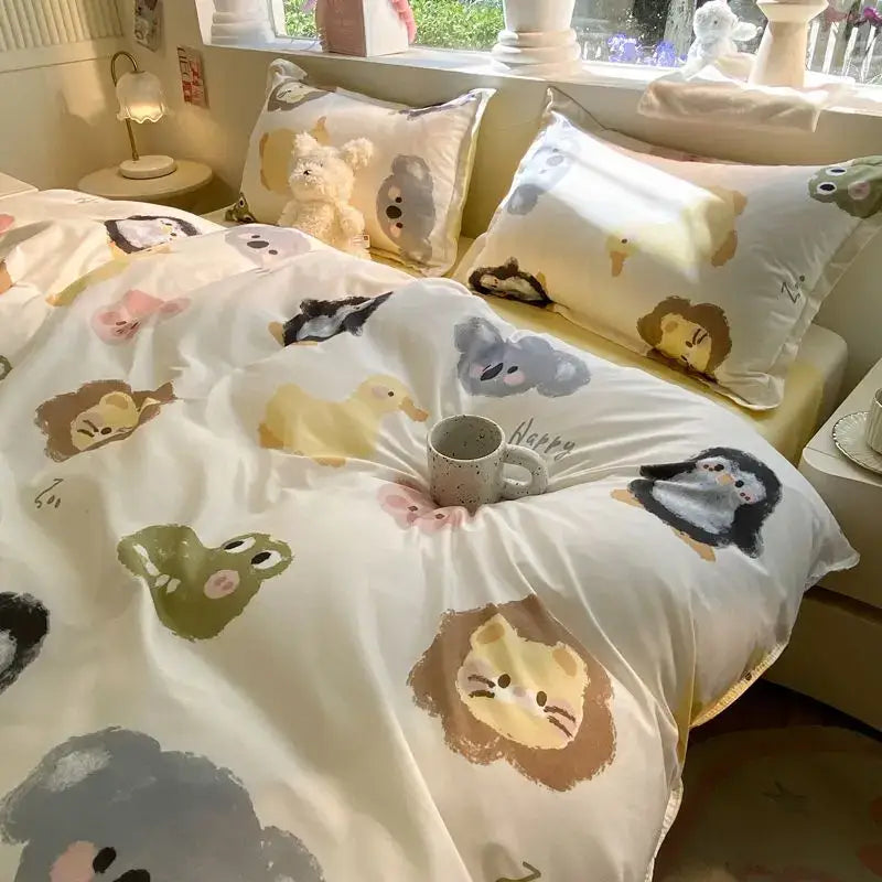 Celestial abstract cream quilted summer bedding set bedroom decor