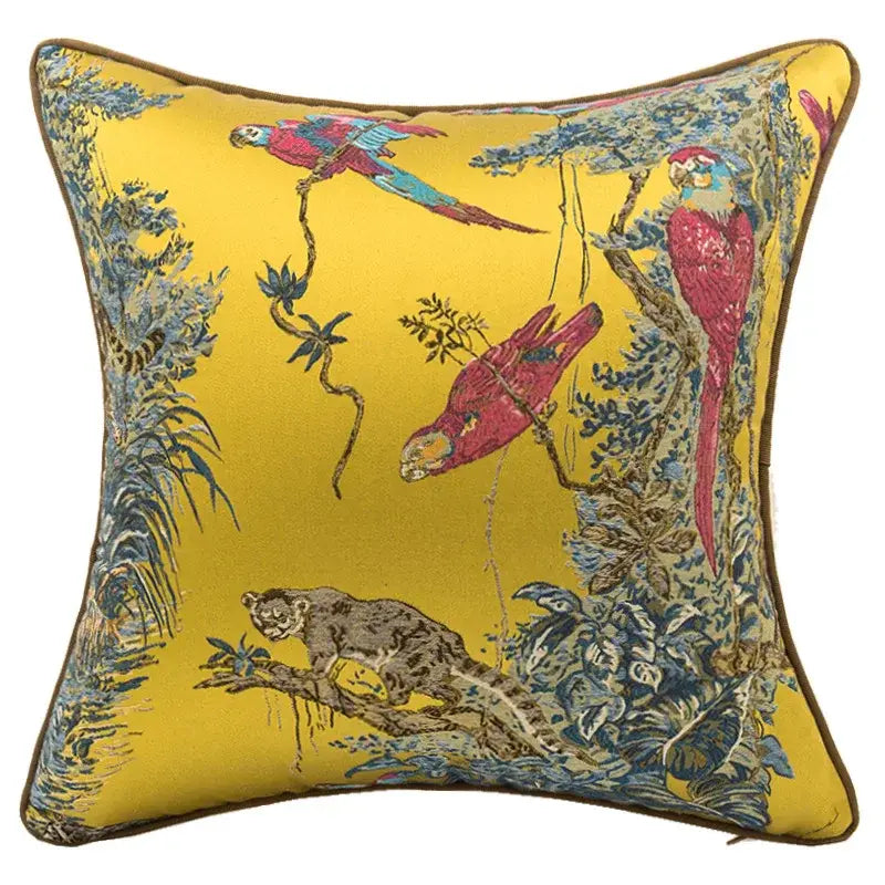 Teal & gold tropical zebra jacquard sofa pillowcase set living room