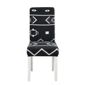 Teal & gray geometric stretch chair cover dining room slipcover