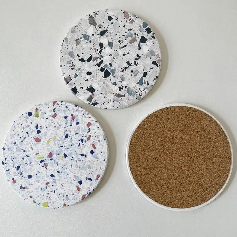 Terrazzo decorbites diatomite coasters set of 4 dining room mug mats