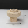Textured beige travertine stone vase for dining room