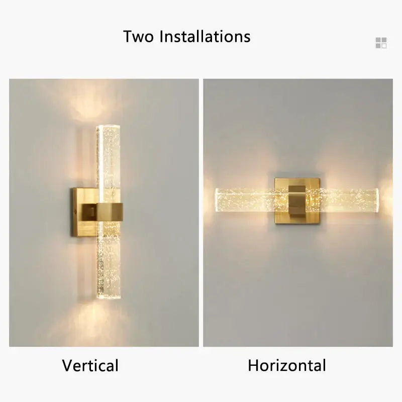 Textured glass gold wall sconce bedroom warm diffusing light