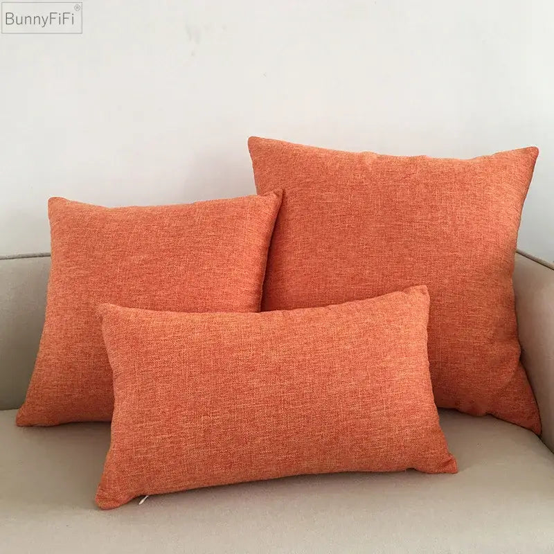 Textured orange cushion cover living room woven throw pillow case