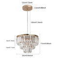Tiered gold crystal led pendant light for dining room
