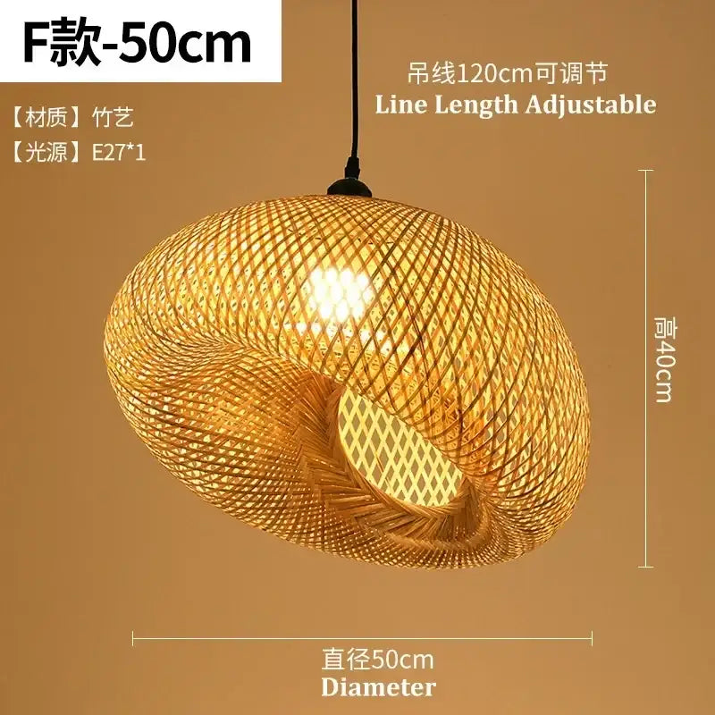 Tiered golden lattice decorbites bamboo chandelier dining room light
