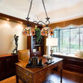 Tiffany sunflower stained glass pendant light kitchen island black