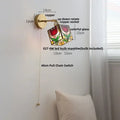 Tiffany tulip colorful square glass wall lights bedroom sconce