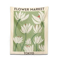 Tokyo flower market dreamy flower tapestry wall hanging for bedroom