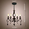 Traditional black crystal pendant chandelier – bedroom wrought iron light
