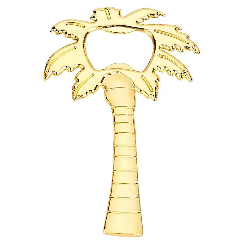 Tropical silver & gold coconut tree bottle opener kitchen tool