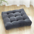 Tufted brown velvet corduroy floor seat cushion – living room pouf