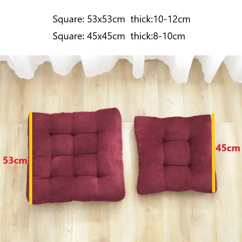 Tufted brown velvet corduroy floor seat cushion – living room pouf