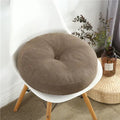 Tufted grey linen floor pillow seating cushion living room pouf