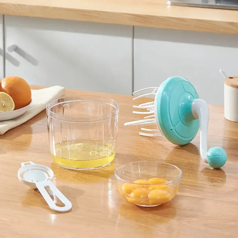 Turquoise & clear hand mixer whisk beater kitchen food processor