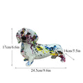 Vibrant graffiti art dachshund dog resin figurine living room decor