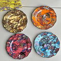 Vibrant jungle flower bone dining plates set dining room tableware