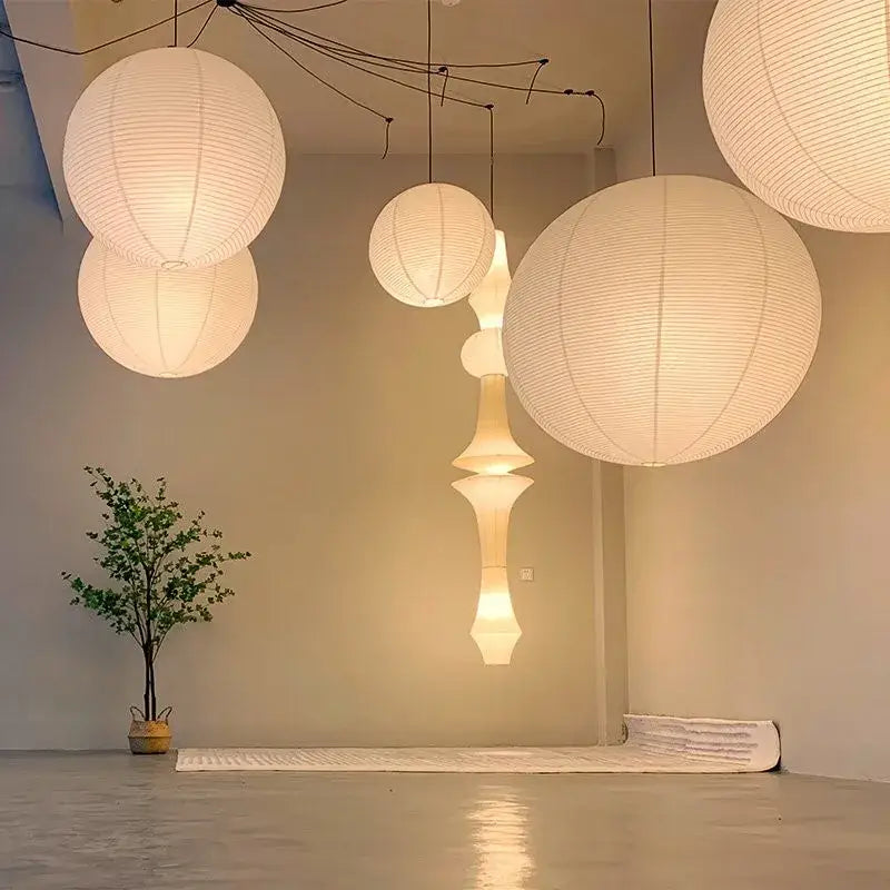 Vintage akari rice paper pendant light for bedroom or living room