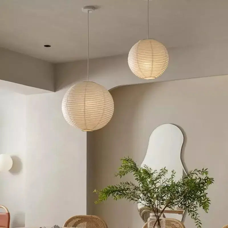 Vintage akari rice paper pendant light for bedroom or living room
