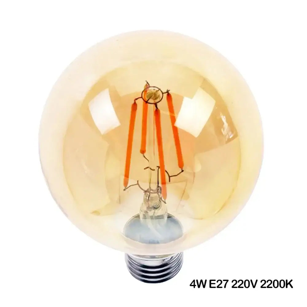 Vintage amber g125 led filament bulb living room globe light