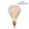 Vintage amber g95 diamond led spiral filament bulb living room light