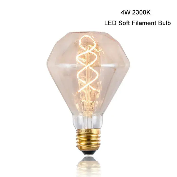 Vintage amber g95 diamond led spiral filament bulb living room light