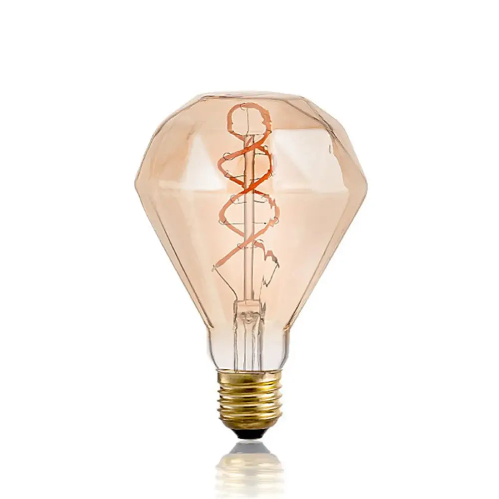 Vintage amber g95 diamond led spiral filament bulb living room light