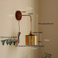 Vintage amber stained glass adjustable led wall lamp bedroom light