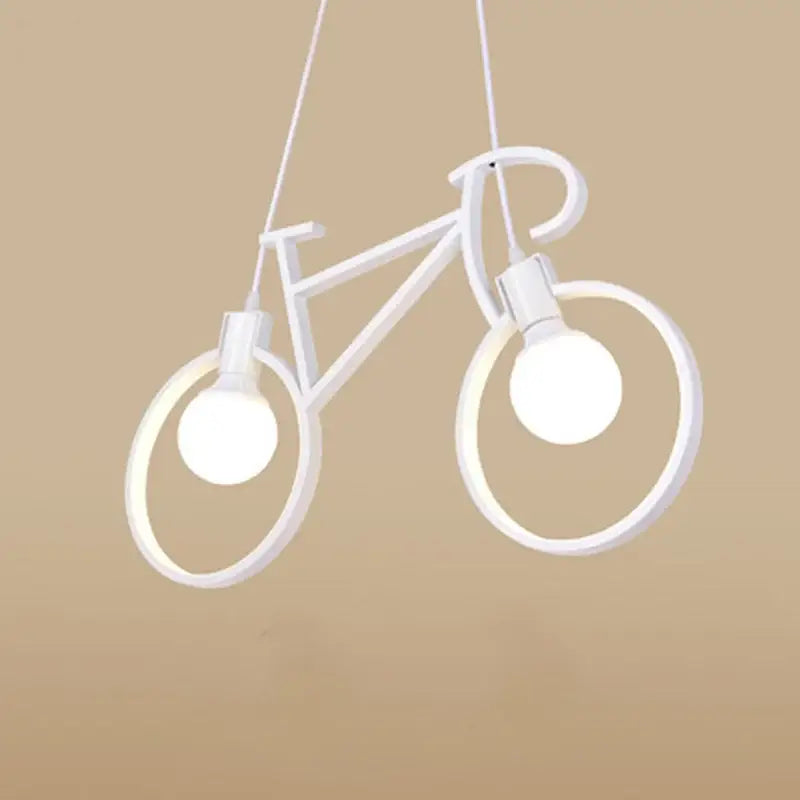 Vintage black iron bicycle chandelier living room pendant light