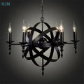 Vintage black iron pendant light dining room atomic chandelier