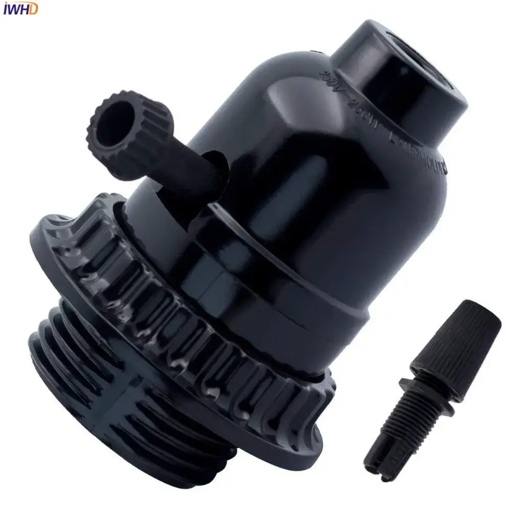 Vintage black plastic e27 socket lamp holder bedroom switch base