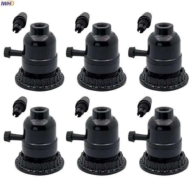 Vintage black plastic e27 socket lamp holder bedroom switch base