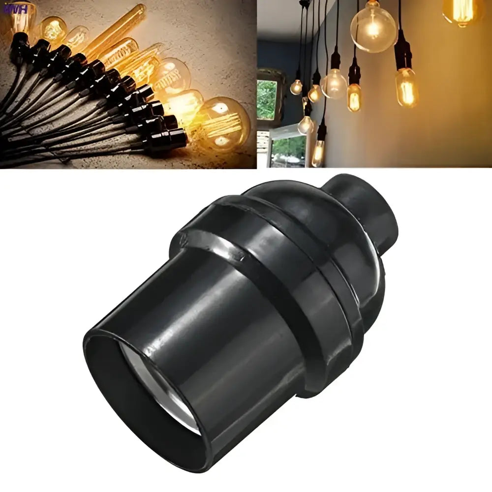 Vintage black plastic e27 socket lamp holder bedroom switch base
