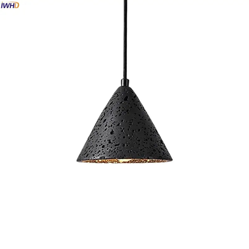 Vintage black travertine led pendant light for living room