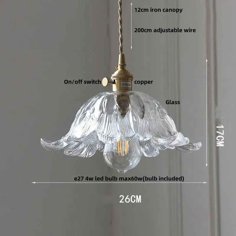 Vintage brass and amber glass pendant light kitchen hanging lamp