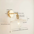 Vintage brass and green glass led wall light bedroom sconce