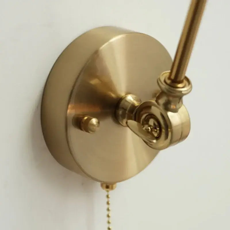 Vintage brass and green glass wall light fixture bedroom sconce