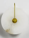 Vintage brass ceramic wall lamp with ribbed glass shade for bedroom