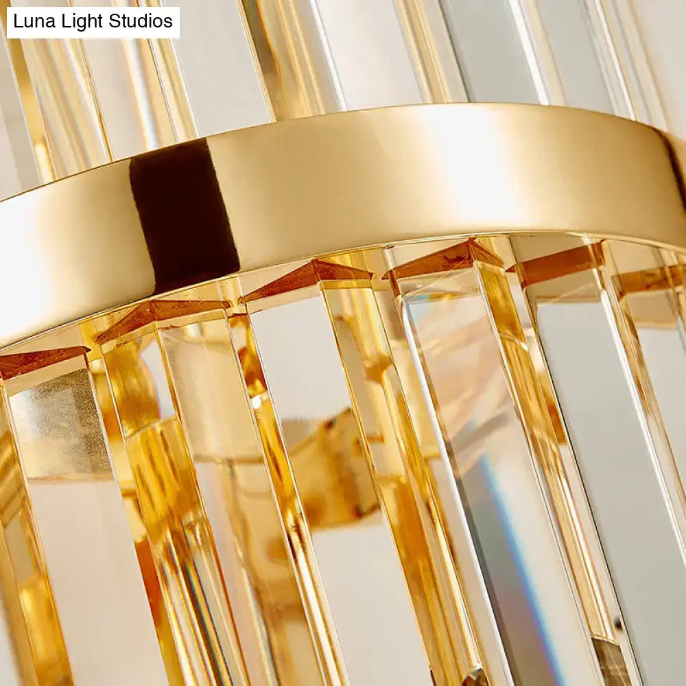 Vintage brass crystal wall lamp for living room