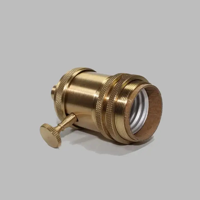 Vintage brass e27 lamp holder – living room textured socket