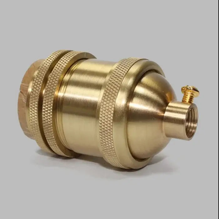 Vintage brass e27 lamp holder – living room textured socket