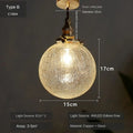 Vintage brass glass led pendant lamp dining room textured shade